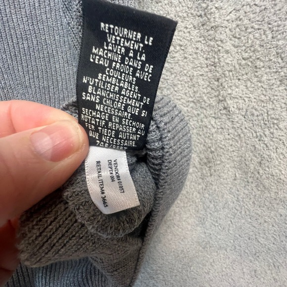 Eddie Bauer Sweater Mens Extra Large Grey Ribbed Knit Crewneck Cotton Pullover - Picture 8 of 11